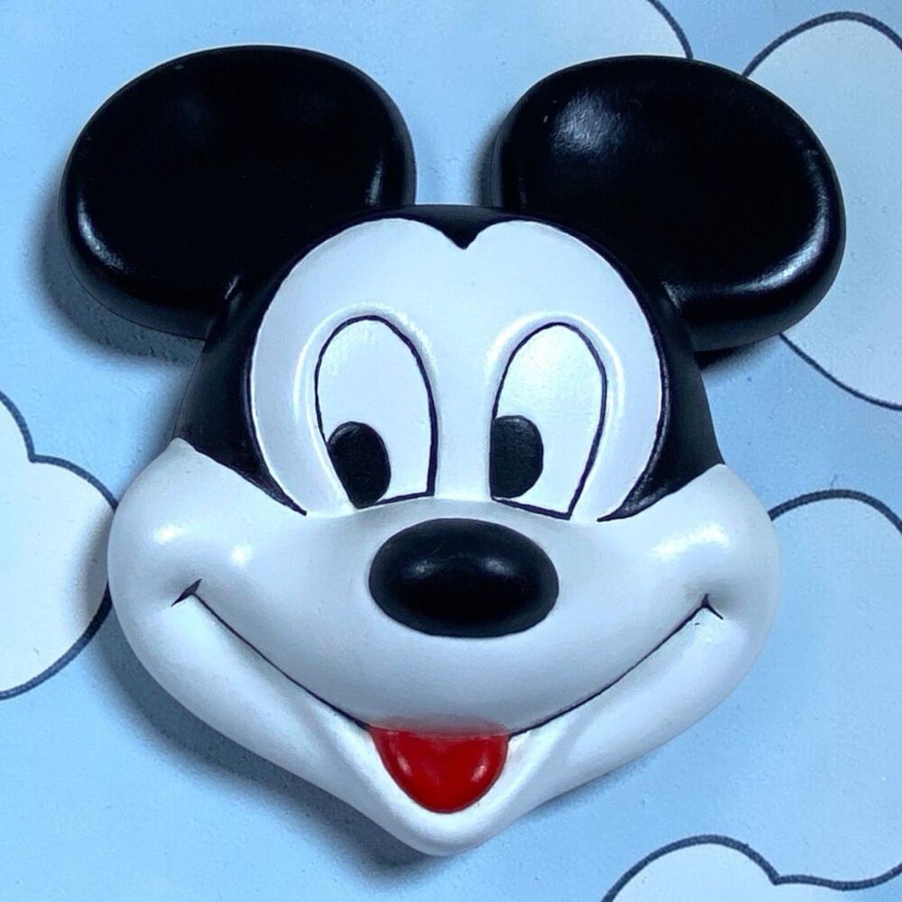 Vintage 1980’s Mickey Mouse Head Face Ceramic Wall Art‎ Hand Molded Retro Disney